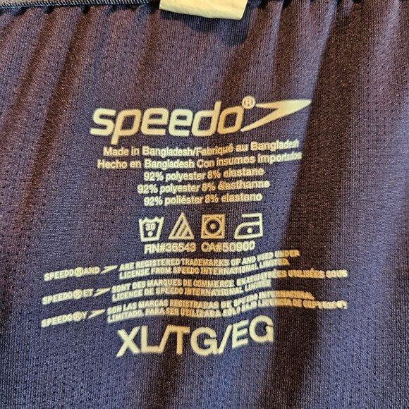 Speedo Mens XL Swim Shorts Blue & Navy Striped Quick-Dry Polyester Blend - Picture 3 of 13